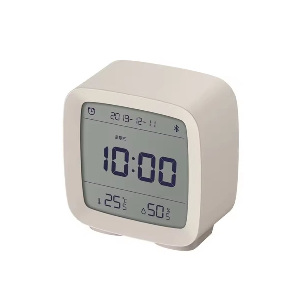 Cleargrass Alarm Clock Temperature Humidity Display Lcd Screen Adjust Night Light For Mihome App White 4711359363307