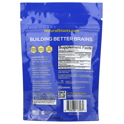 Natural Stacks, Magtech Cognition, Limone e Rabarbaro, 14 Bustine, 0.18 oz (5.3 g) Ogni 1