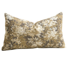 Neutral Floral Pillowcases, Plush Rectangular Cushion Covers, Decorative Farmhouse-Style Sofa Cushion Covers Beige