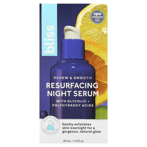 Bliss, Renew & Smooth, Resurfacing Night Σερουμ, 1 fl oz (30 ml) 1