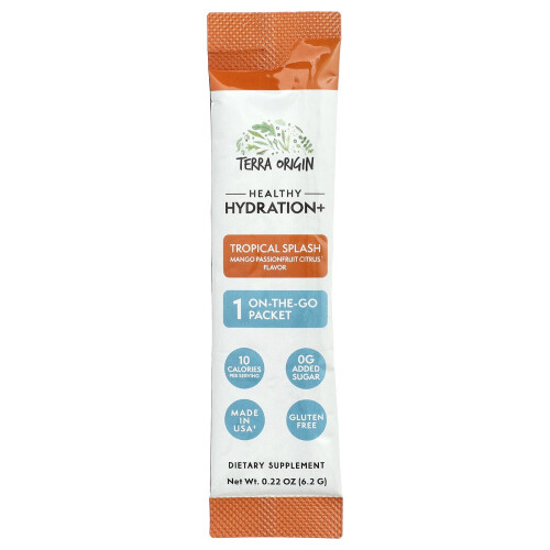 TERRA ORIGIN, Υγιές Υδρατμίσματα+, Τροπική Splash, 30 On-The-Go Πακέτα, 0.22 oz (6.2 g) Κάθε 2