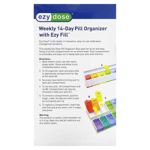 Ezy Dose, Ugentlig 14-Dag med Ezy Fill Pill Organizer, 1 Count 1