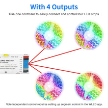 GLEDOPTO ESP32 WLED LED Strip Light Controller with 4 Outputs Ethernet Micr UART Saving Relay 20A Pluggable Fuse White