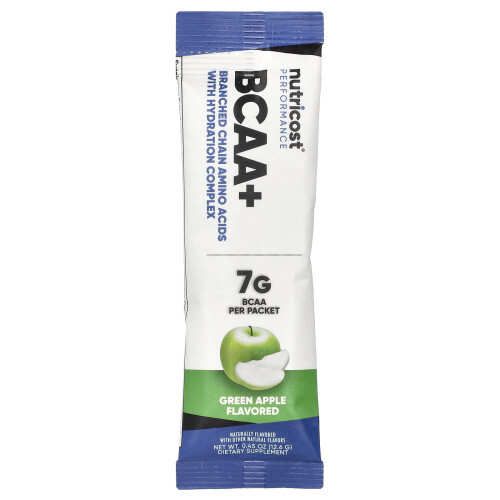 Nutricost, Performance, BCAA+, Green Apple, 20 Packets, 0.5 oz (13 g) Each 2