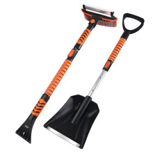 Kit Multifuncional de Pá e Escova para Neve, Raspador de Gelo e Escova de Neve Retrátil, Raspador de Neve Removível