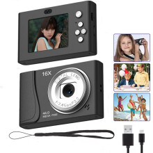 Digital Camera Kids Camcorder 16X Zoom Compact Cameras with Auto Focus 2.4 Inch Screen for Children Adult Beginners