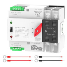 Automatic Transfer 100A AC110V,Dual Power ATS 2P Transfer Din Rail Mounting for Home Generator, RV,Public