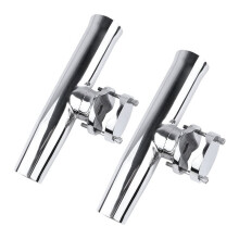 Support de Canne à Pêche de Style Tournoi en Acier Inoxydable, Fixation par Pince, pour Bateau, Cannes de 1-1/4" à 2" (2 Pièces)