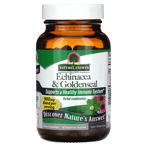 Echinácia e Goldenseal Nature's Answer, 60 Capsulas Vegetarianas 2