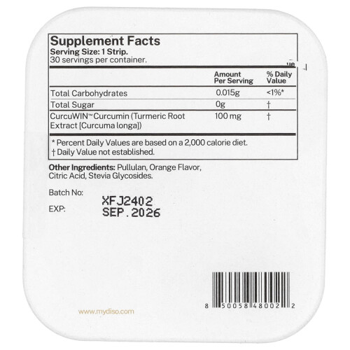 Diso, Curcumin, Orange, 30 Mondstrips 1