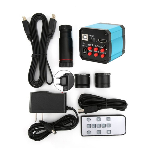 37MP Microscope Camera 1080P 60FPS for -Compatible USB with Adapter for Industrial Use EU Plug