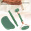3 pezzi Jadestone Roller Gua Sha a forma di lingotto verde 4