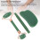3 pezzi Jadestone Roller Gua Sha a forma di lingotto verde 7