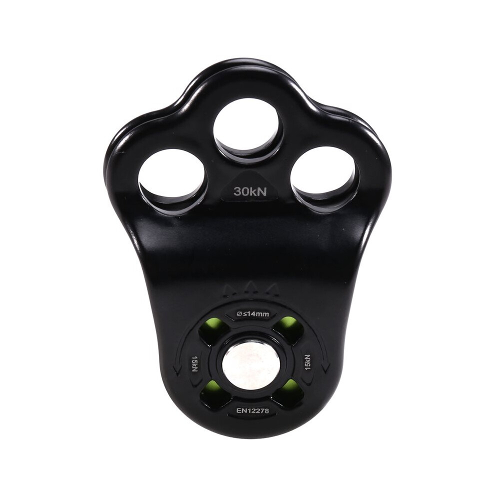 30Kn Climbing Single Pulley Climbing Three Hole Hitch Pulley Hauling Pulley For Rock Climbing, Rappelling,Zipline Sports 4713286580758