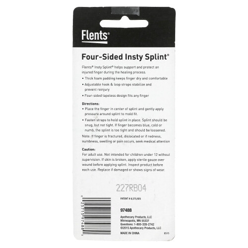 Flents, Insty Splint, Fire-Sided, L, 1 Count 1