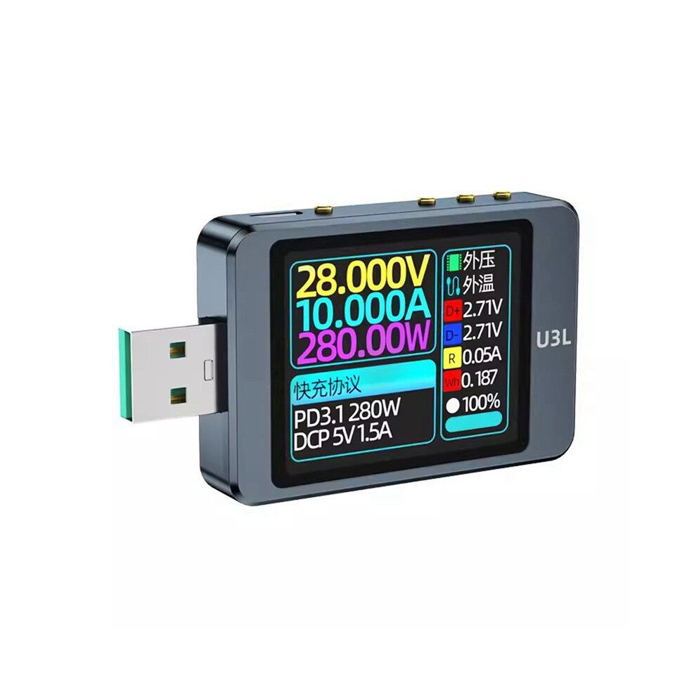 U3l Usb Tester Voltmeter Ammeter Pd3.1 Fast Charging Protocol Pps Ripple Spectrum Measurement 4711555342496