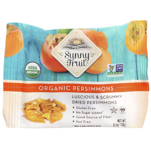 Sunny Fruit, Οργανική Στεγανωμένη Περσιμώνα, 5 Πορτοφόλια, 0,7 oz (20 g) Κάθε 2