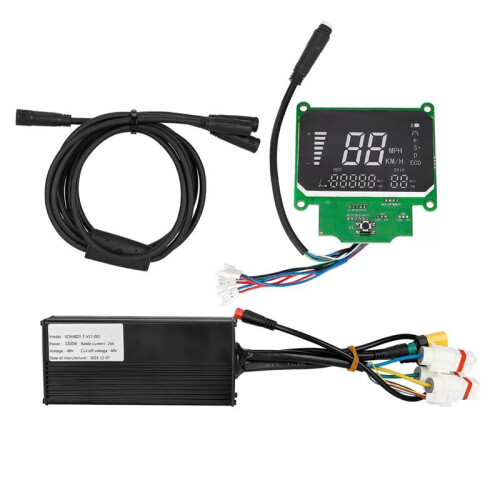 E-Scooter Controller Set for  E-Scooters Dual Brake Instrument Panel for MW21 48V 1200W Controller 3-Prong Plug