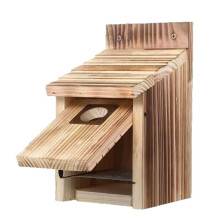 Bird Houses for Outside with Metal Guard for Bluebird Wren Swallow Finch, Carbonized Wooden Nesting Boxes