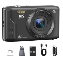 Digital Camera 5K 72-Megapixel 2.8" Screen 16X  Vlogging Camera Vintage Vlog Video Recorder for Teens Adult Black
