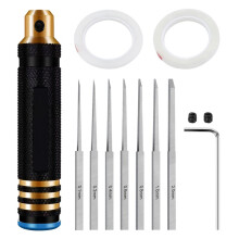 Model Panel Scriber with Blades Gundam Resin Carved Scribe with 0.1/0.4/0.6/0.8/1.0/2.0mm Blades for Carving