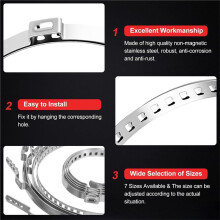Set di 50 Fascette Stringitubo In Acciaio Inossidabile CV con Pinze per Fascette Stringitubo, Fascette Stringitubo Regolabili In 7 Misure