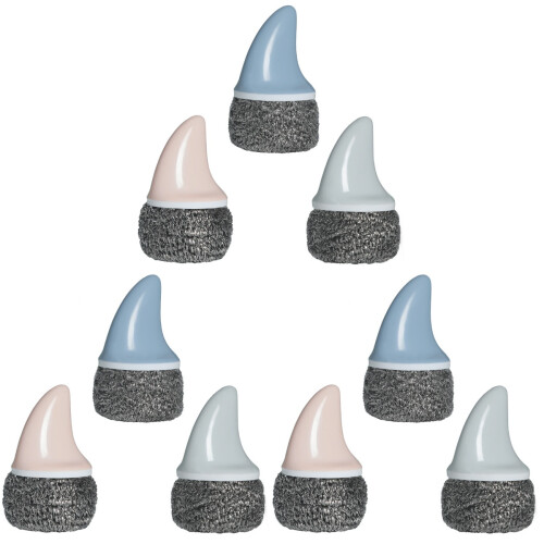 9Pcs Assorted Color Stainless Steel Kitchen Scrubbers Cleaning 1