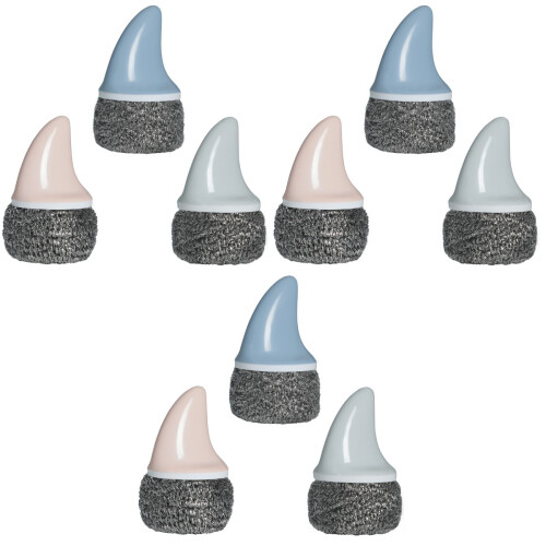 9Pcs Assorted Color Stainless Steel Kitchen Scrubbers Cleaning 2
