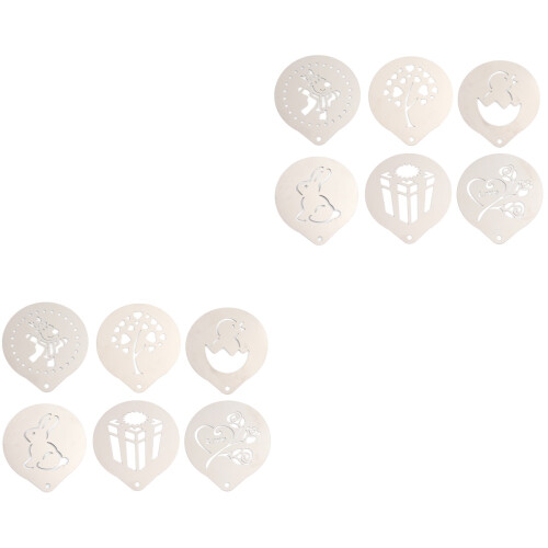 2Sets Easy Clean Coffee Stencils for Latte Art and Safe Use 2