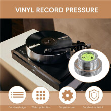 50Hz LP Vinyl Platenspeler Draaitafelstabilisator Waterpas Gewichtsklem met Niveausnelheidsmeting voor Muziekspeler Zilver