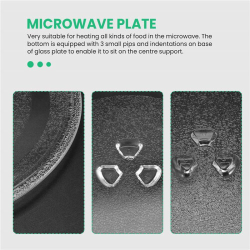 Placa de Micro-Ondas de 9,6 Polegadas Prato de Micro-Ondas Sobressalente DuráVel Placa GiratóRia Universal de Micro-Ondas Placas de Vidro Redondo 1