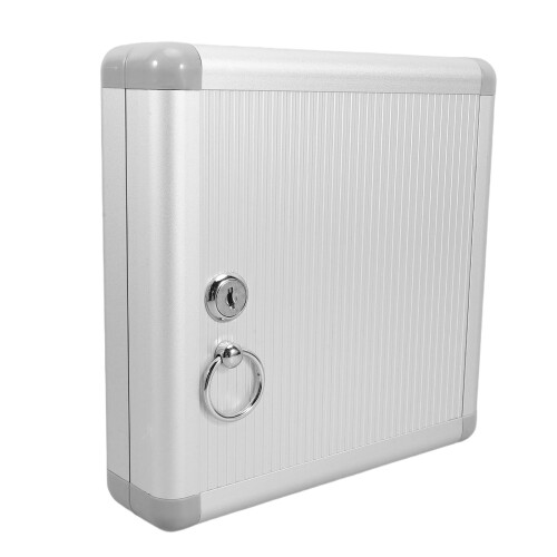 3Pcs Wall Mounted Locking Key Box Silver Aluminum for Home and Office 1
