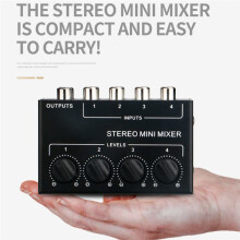 Mixer Passivo A 4 Canali Compatto Strumento Musicale Lettore CD Mixer Hub Stereo per Computer