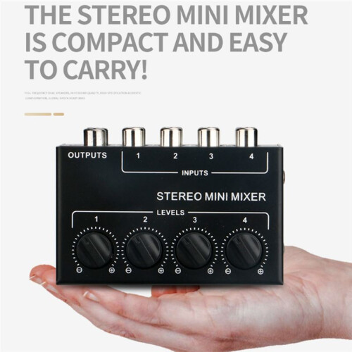 4 Channel Passive Mixer Compact Musical Instrument CD Player Computer Stereo Hub Mixer