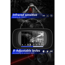 Digitales Infrarot-Nachtsichtfernglas-Teleskop, 300 M, 2,5 K UHD, 40 MP, 10-Fach Optisch, 8-Facher , Digitales Teleskop, Armeegrün