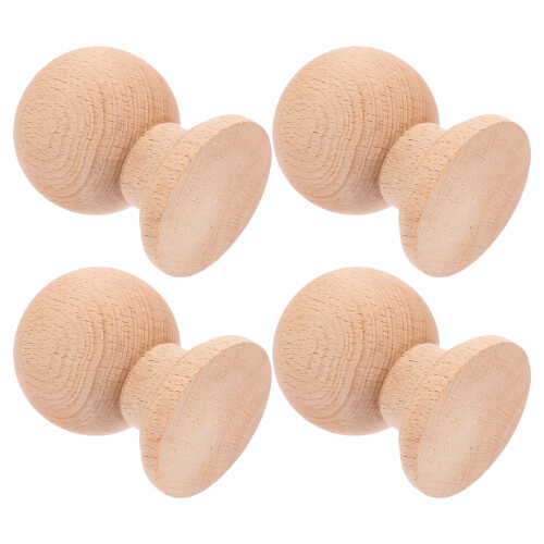 8Pcs Versatile Wood Finials Stair Post Caps Decorative Beige Craft 2