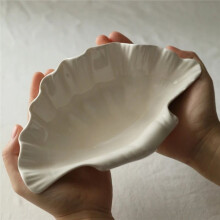 Schelpvormig Bord, Crèmekleurig, Retro Keramisch Bord, Fruit- en Snackbord, Dinerdienblad, Serviesset, Sieradenopbergschaal, Tafelgerei, Cadeau