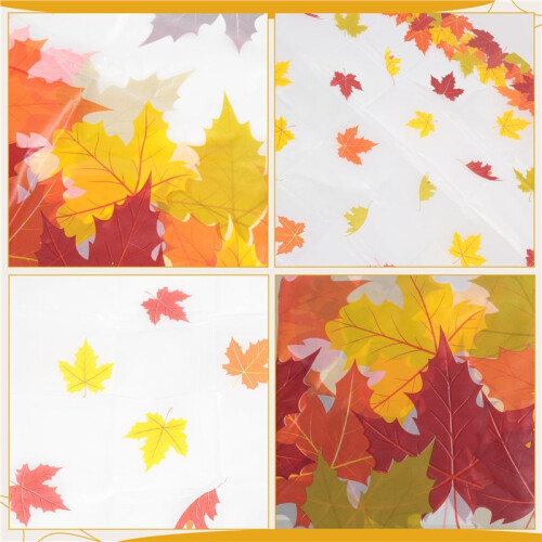 Thanksgiving Autumn Leaf Tablecloth Autumn Maple Leaf Tablecloth Waterproof Rectangular Plastic Tablecloth 1