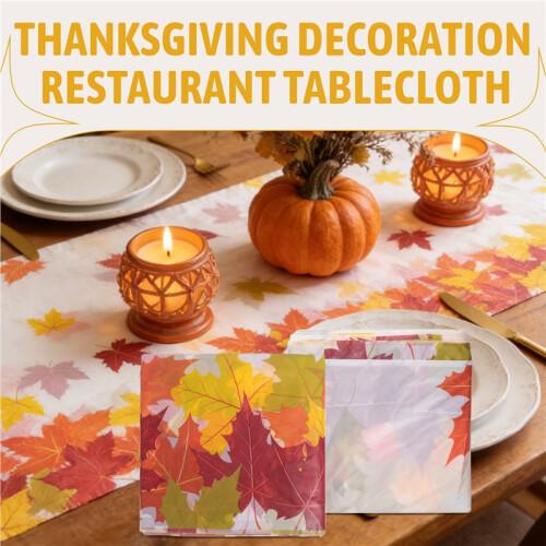 Thanksgiving Autumn Leaf Tablecloth Autumn Maple Leaf Tablecloth Waterproof Rectangular Plastic Tablecloth 2