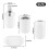 4 Pcs Plastic Bathroom Accessory Set,Bath Toilet Brush Accessories Set with Toothbrush Holder,Toothbrush Cup(White) 8
