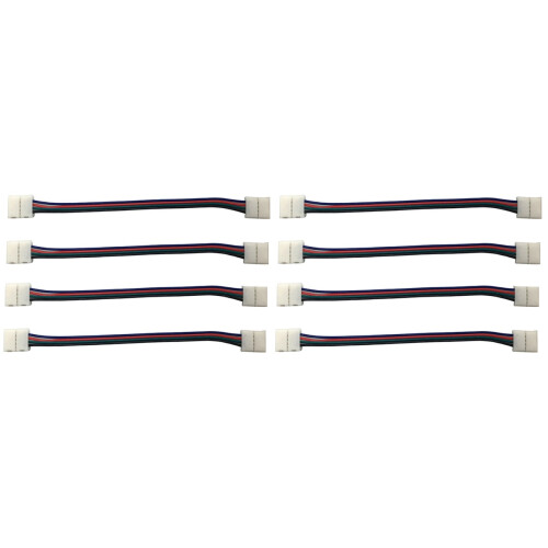 8Pcs Flexible 4-Pin Rgb LED Light Strip Connectors Assorted 1