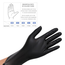 100 pièces de gants alimentaires en PVC noirs, haute élasticité, 24 cm, protection pour la restauration