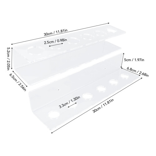 Wall Mounted Clear Acrylic Pool Cue Rack - Holds 6 Cues Space Saving Design 1