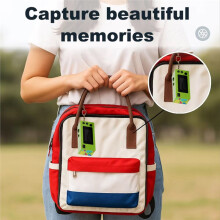 Thumb Camera 0.96Inch Action Retro Keychain Camera with 32G Card 1080P Camcorder Video Recorder Backpack Charm B