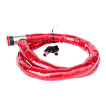 Red Waterproof Bike Coil Cable Lock 2.35cm x 100cm Secure