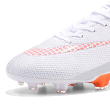 Scarpe da calcio da uomo per uso indoor e outdoor, con suola in gomma, numero 43, bianco, in microfibra