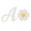 2 pezzi charm in silicone con lettera A - crisantemo bianco 2