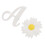 2 pezzi charm in silicone con lettera A - crisantemo bianco 10