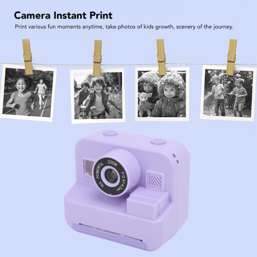 Caméra à impression instantanée 2,4 pouces violet 12 MP 32 Go 2