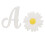 2 pezzi charm in silicone con lettera A - crisantemo bianco 15